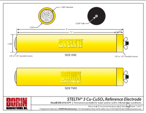 STELTH 3 Copper Reference Electrode | SRE-010-CPY | Drawing | BORIN
